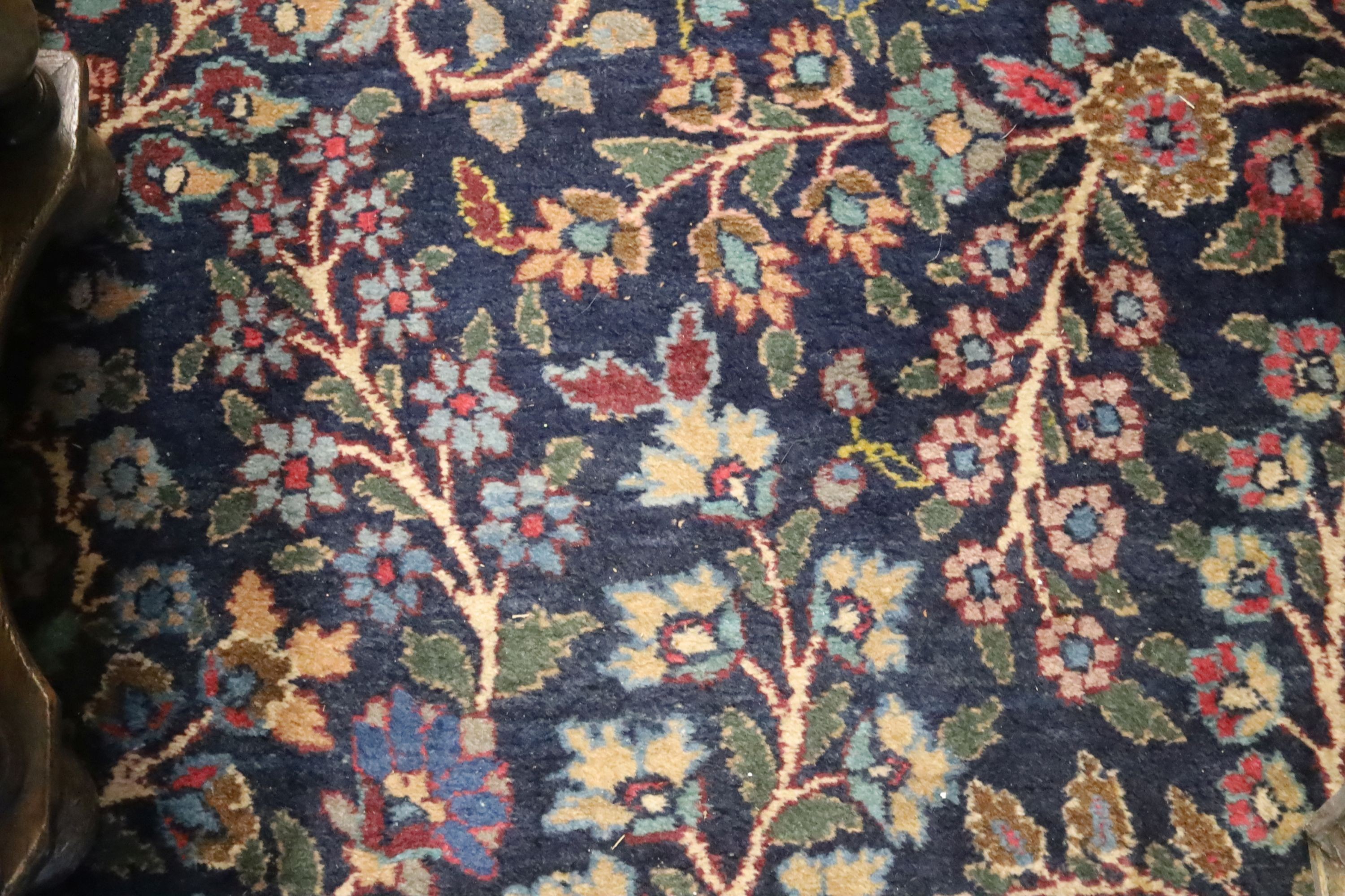 A Tabriz/Meshed blue ground carpet